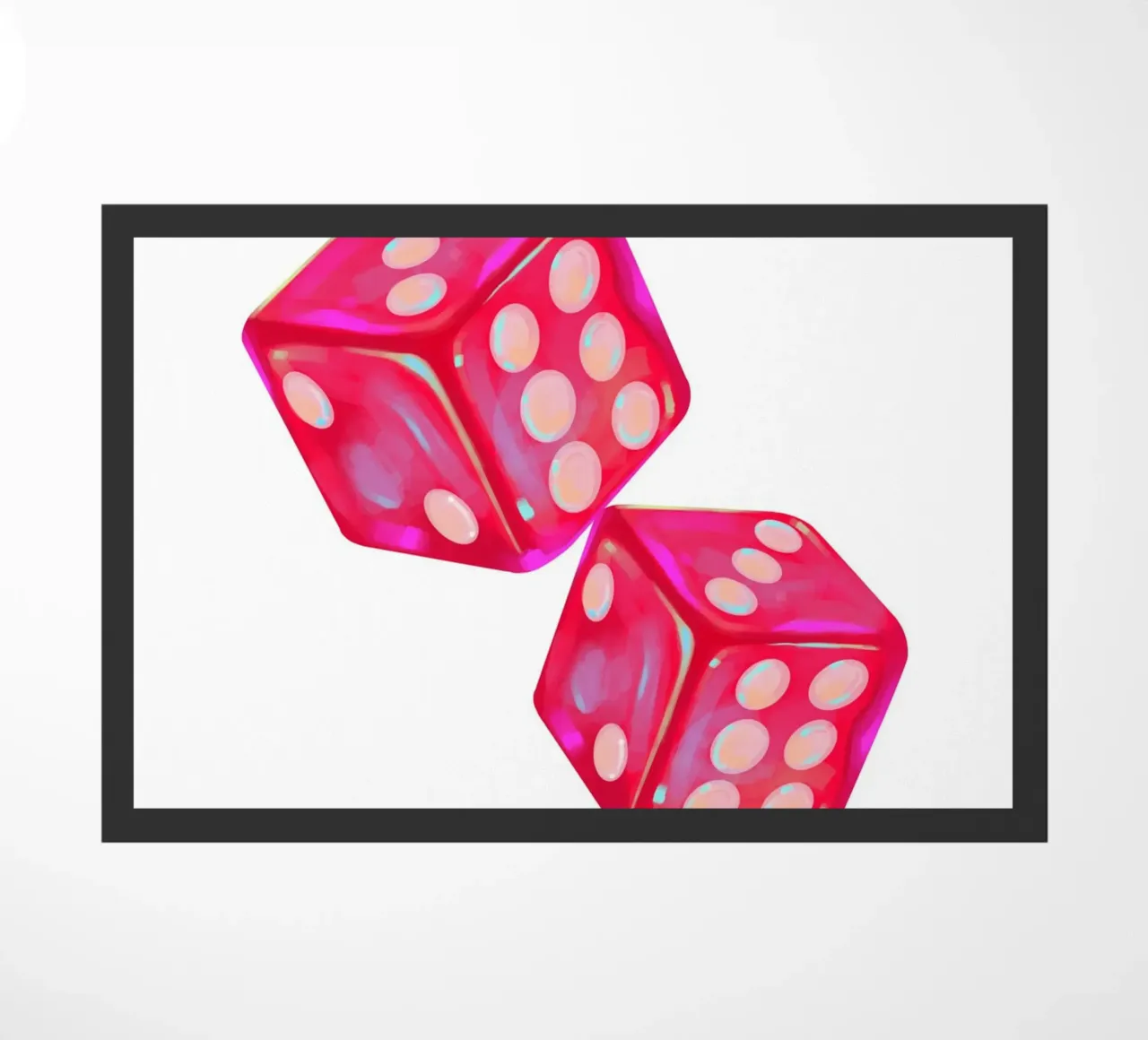 Stampa pop art "Perspective" di Groovy 1970s Dice zerbino da homdeco