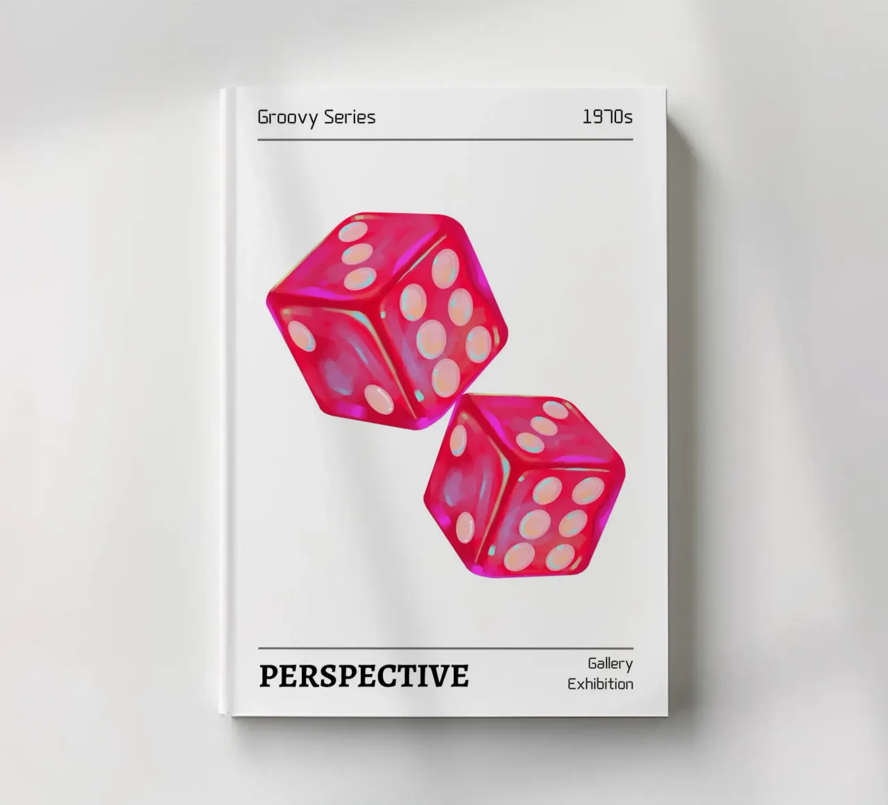 Groovy 1970s Dice "Perspective" Pop Art Print notebook by homdeco