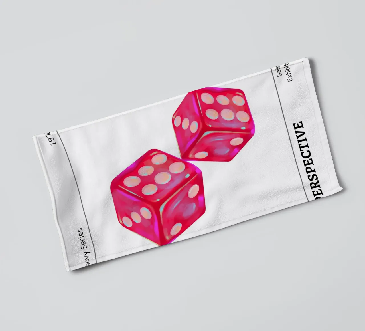Groovy 1970s Dice "Perspective" Pop Art Print towel by homdeco