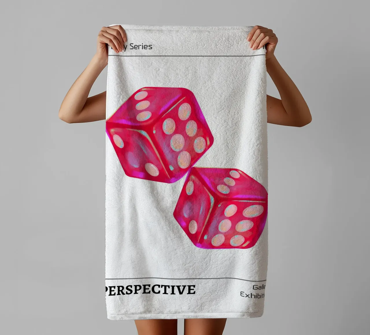 Groovy 1970s Dice "Perspective" Pop Art Print towel by homdeco