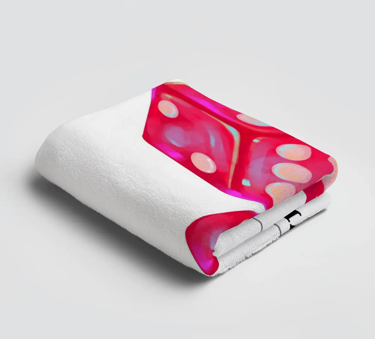 Groovy 1970s Dice "Perspective" Pop Art Print towel by homdeco