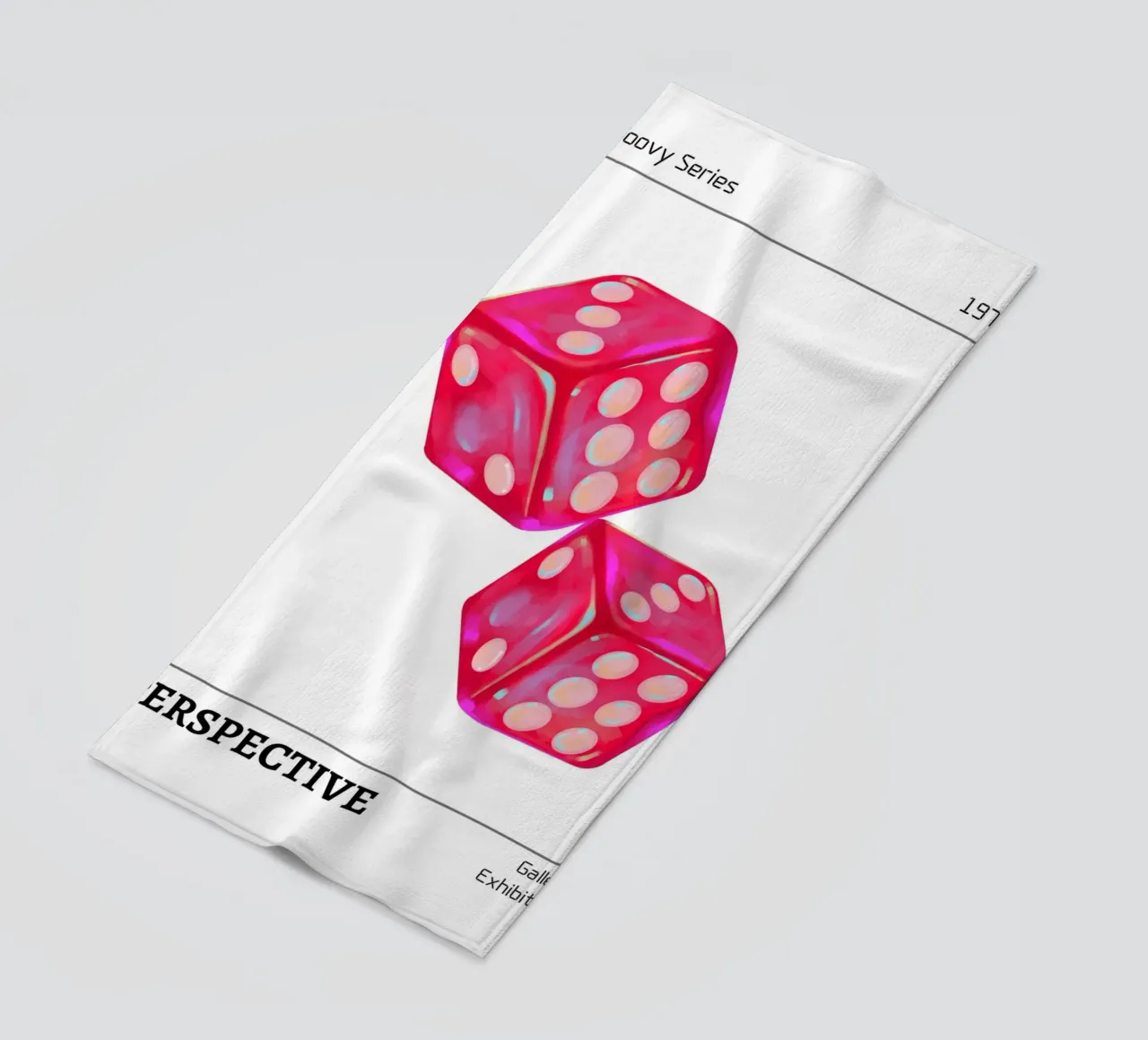 Stampa pop art "Perspective" di Groovy 1970s Dice telo mare da homdeco