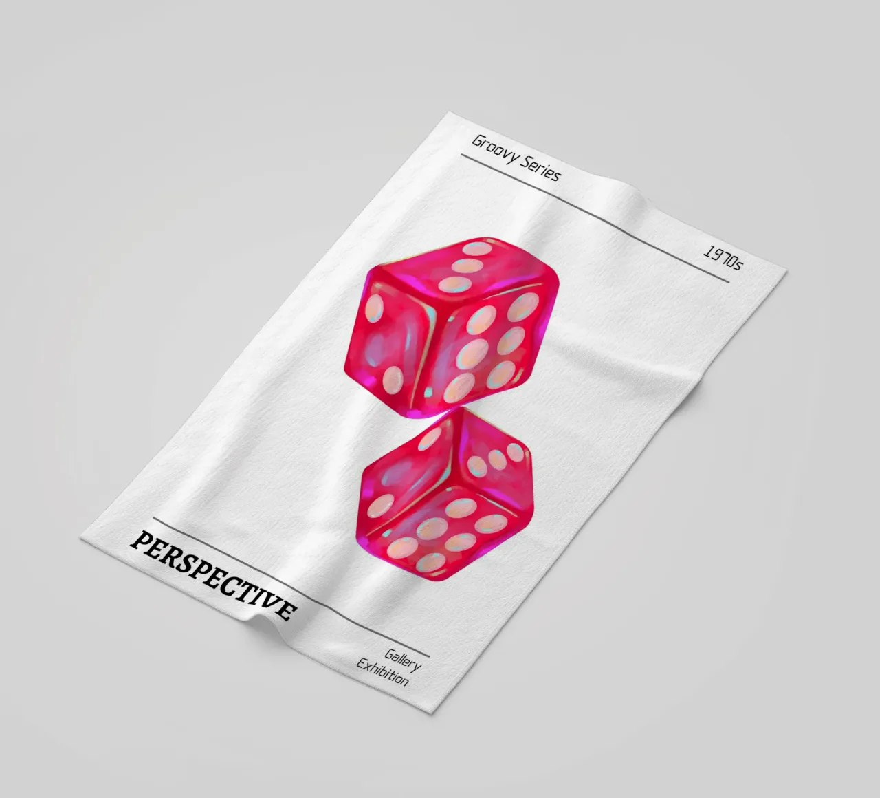 Stampa pop art "Perspective" di Groovy 1970s Dice telo mare da homdeco