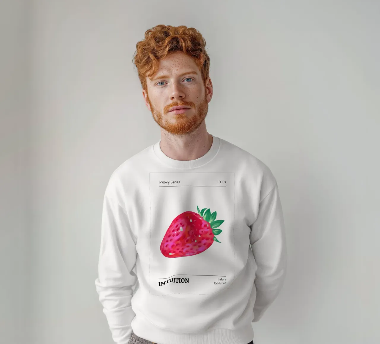 Stampa pop art "Intuition" di Groovy Strawberry degli anni '70 felpa da homdeco