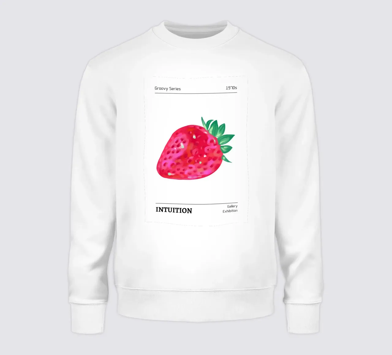Stampa pop art "Intuition" di Groovy Strawberry degli anni '70 felpa da homdeco