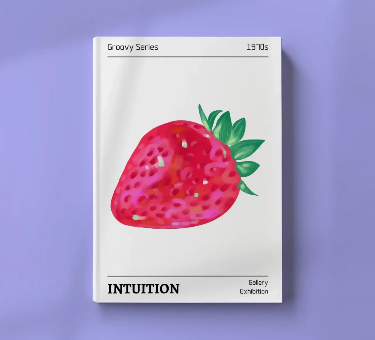 Groovy 1970s Strawberry "Intuition" Pop Art Print notebook by homdeco