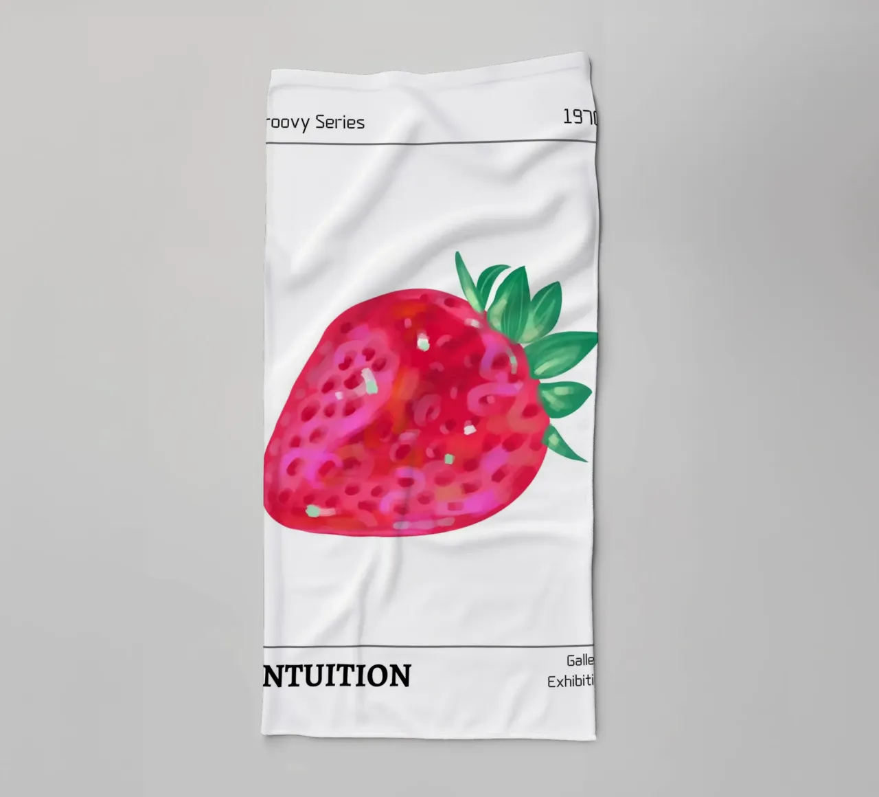 Groovy 1970s Strawberry "Intuition" Pop Art Print towel by homdeco