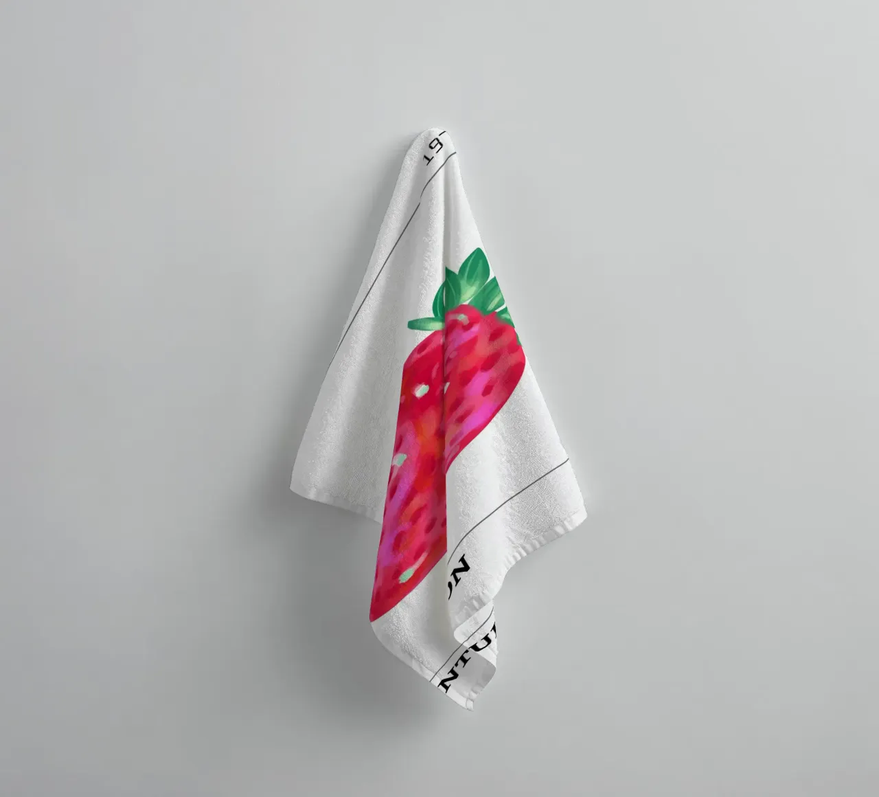 Groovy 1970s Strawberry "Intuition" Pop Art Print towel by homdeco