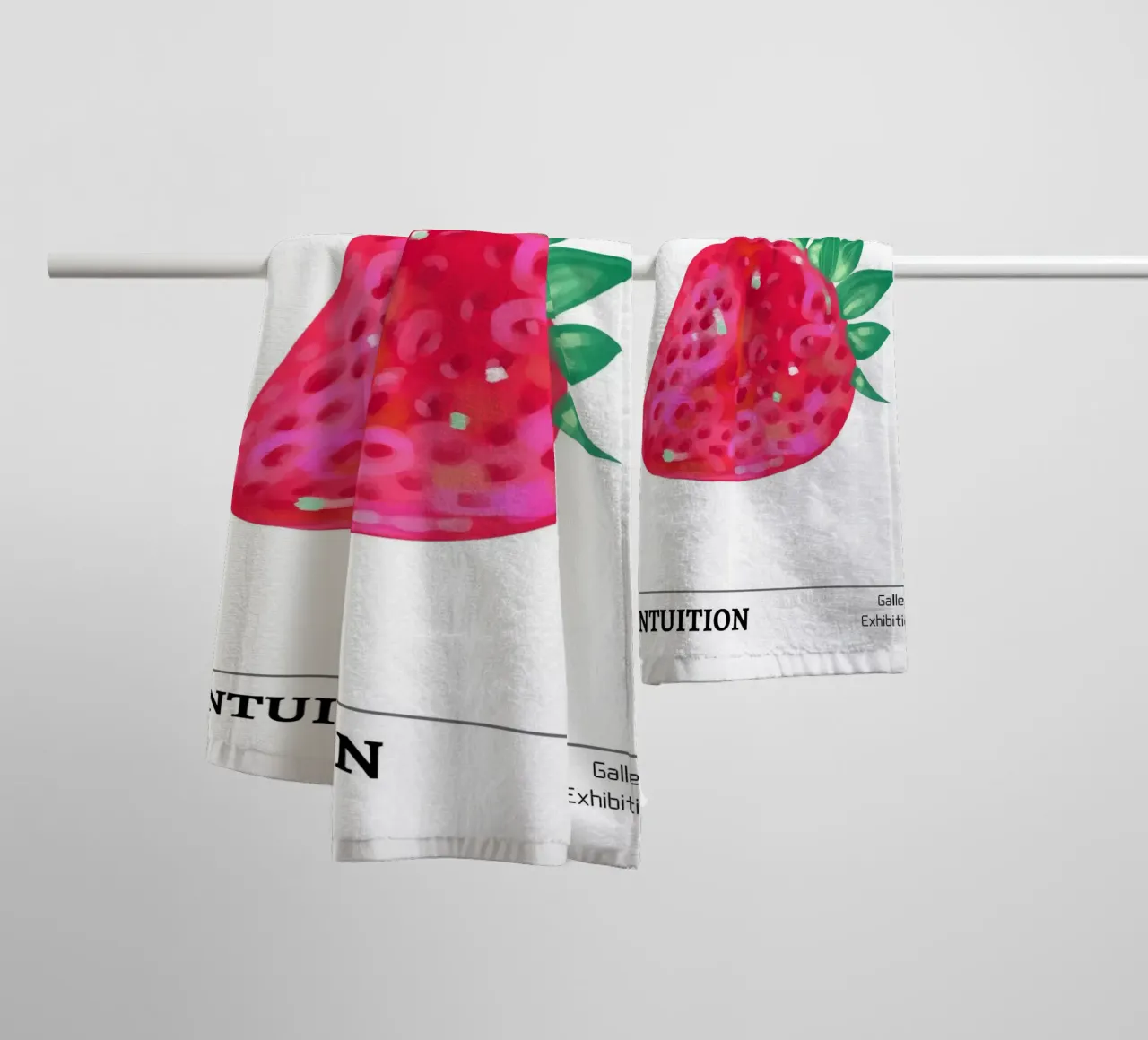 Groovy 1970s Strawberry "Intuition" Pop Art Print towel by homdeco