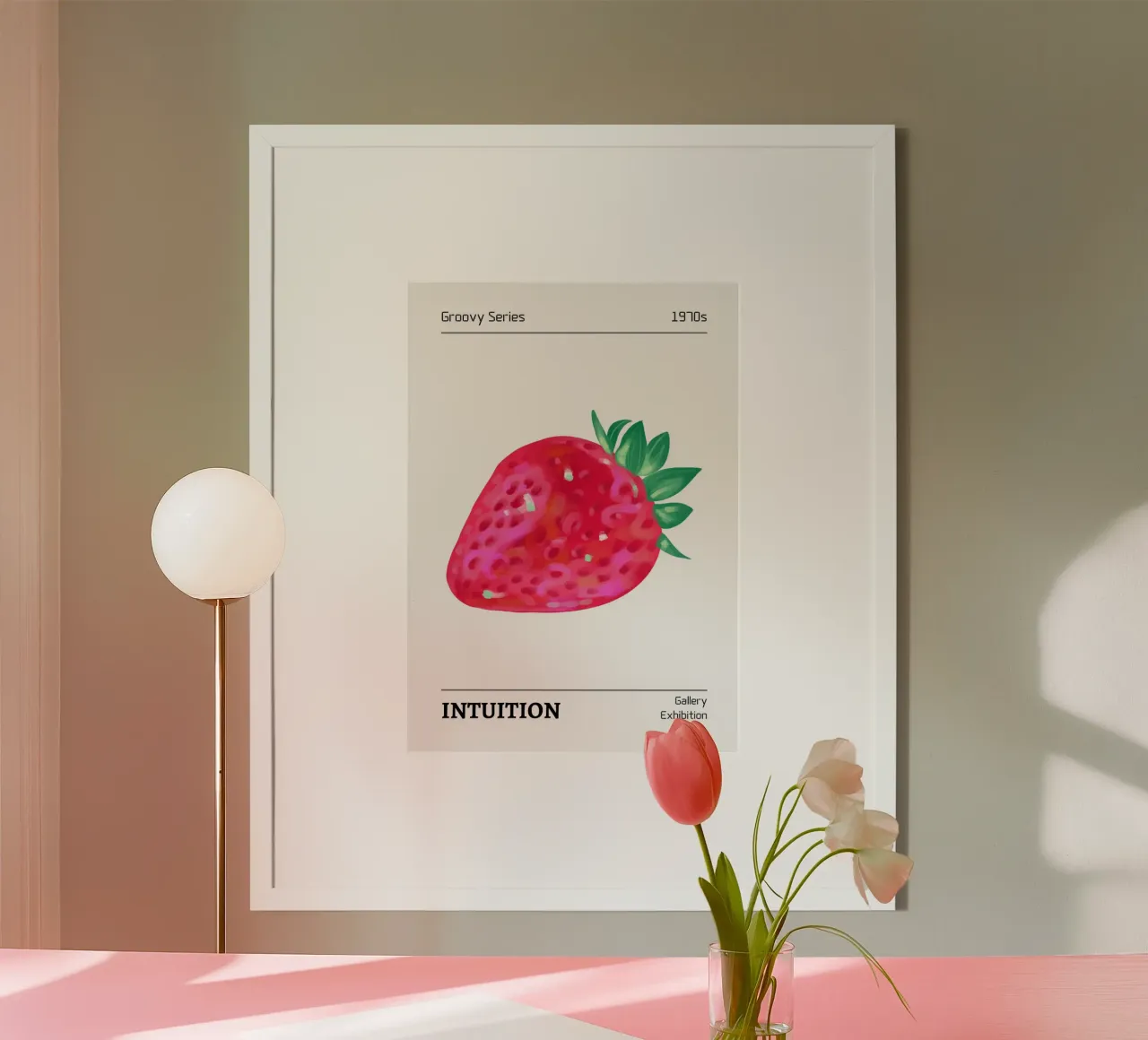 Stampa pop art "Intuition" di Groovy Strawberry degli anni '70 poster da homdeco