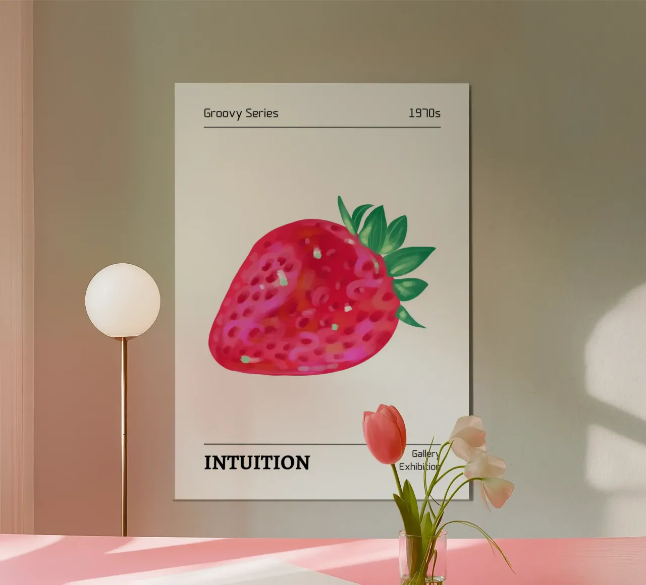 Stampa pop art "Intuition" di Groovy Strawberry degli anni '70 poster da homdeco