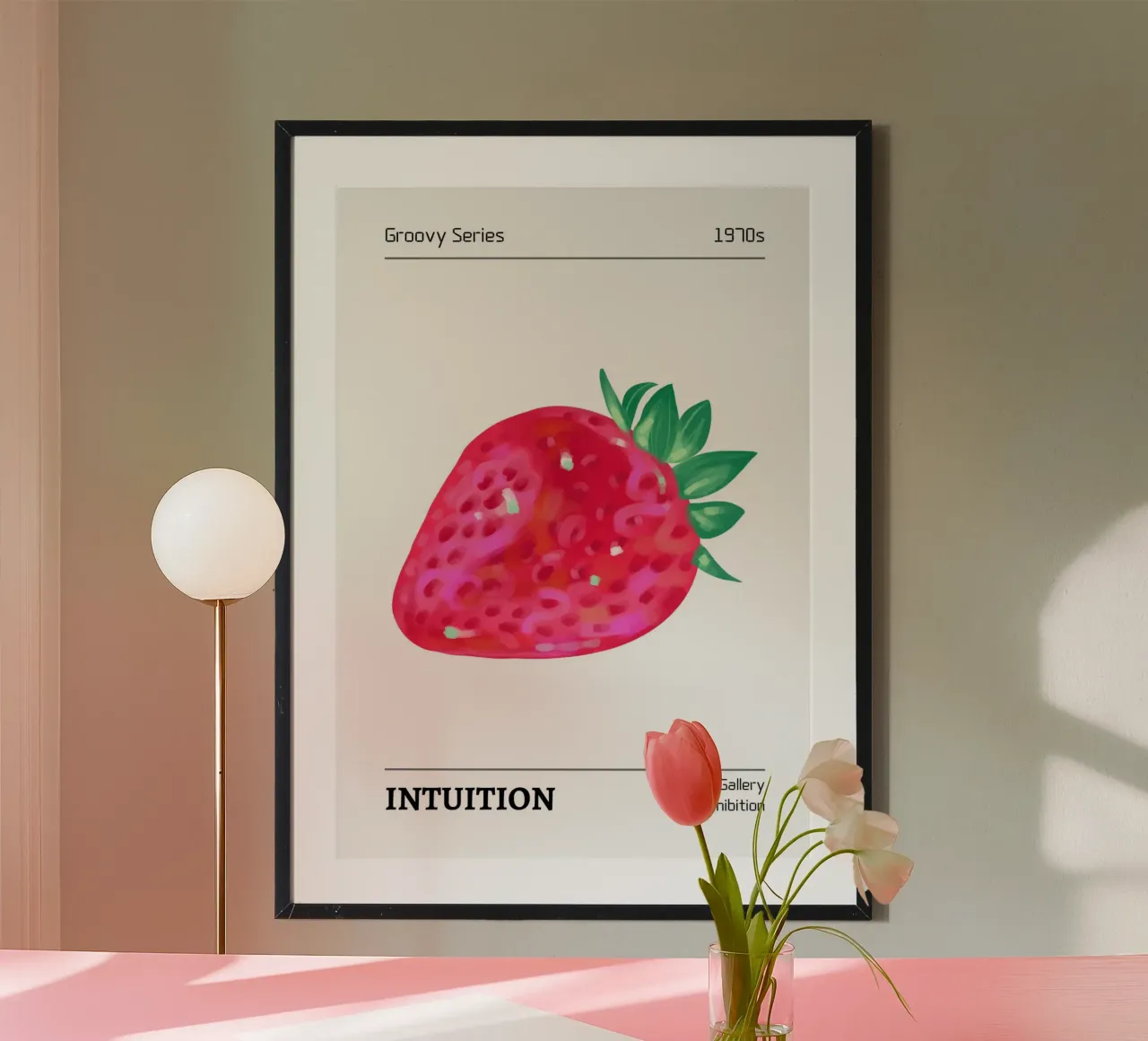 Stampa pop art "Intuition" di Groovy Strawberry degli anni '70 poster da homdeco