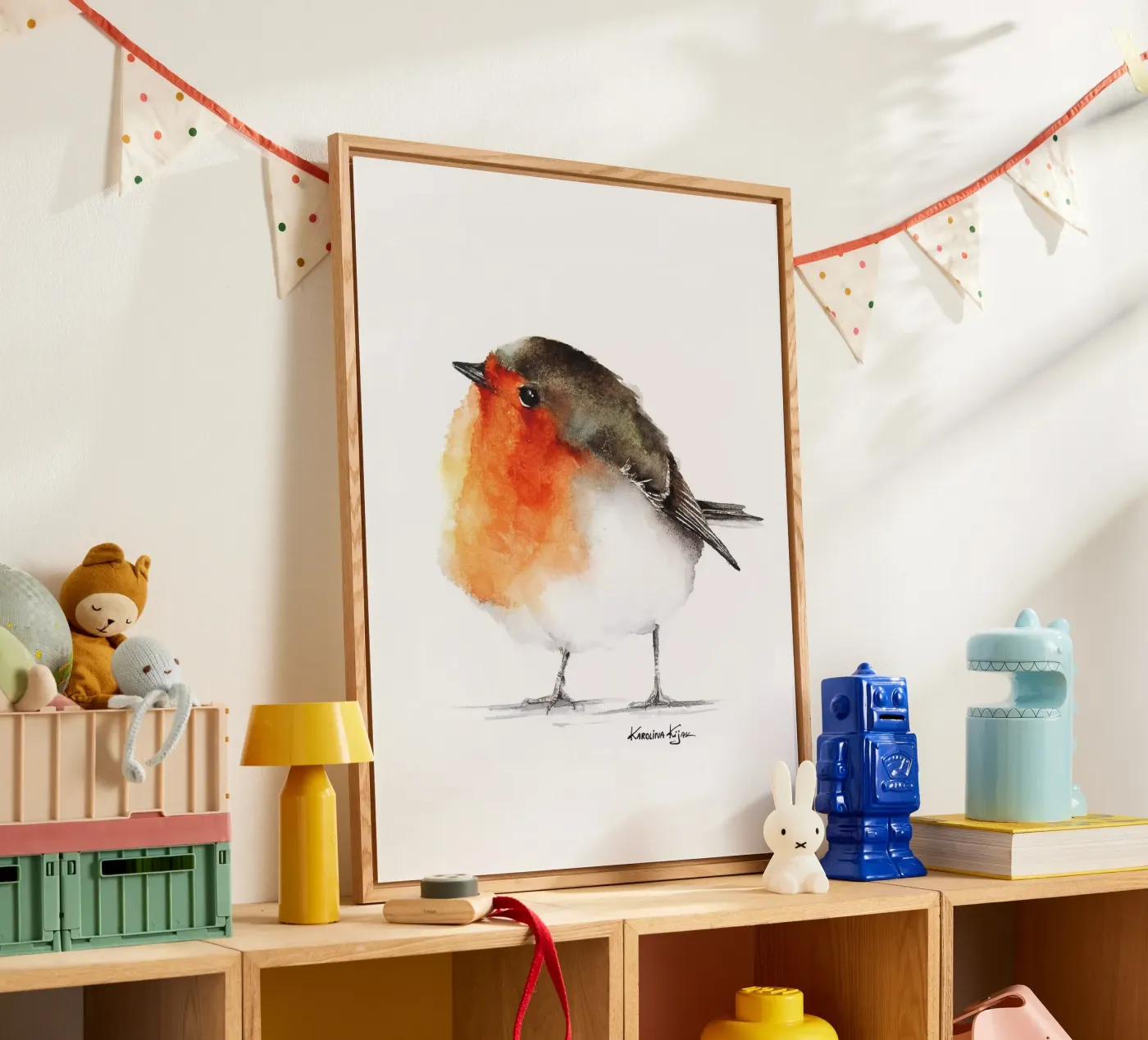 Robin bird plexiglas de Karolina Kijak