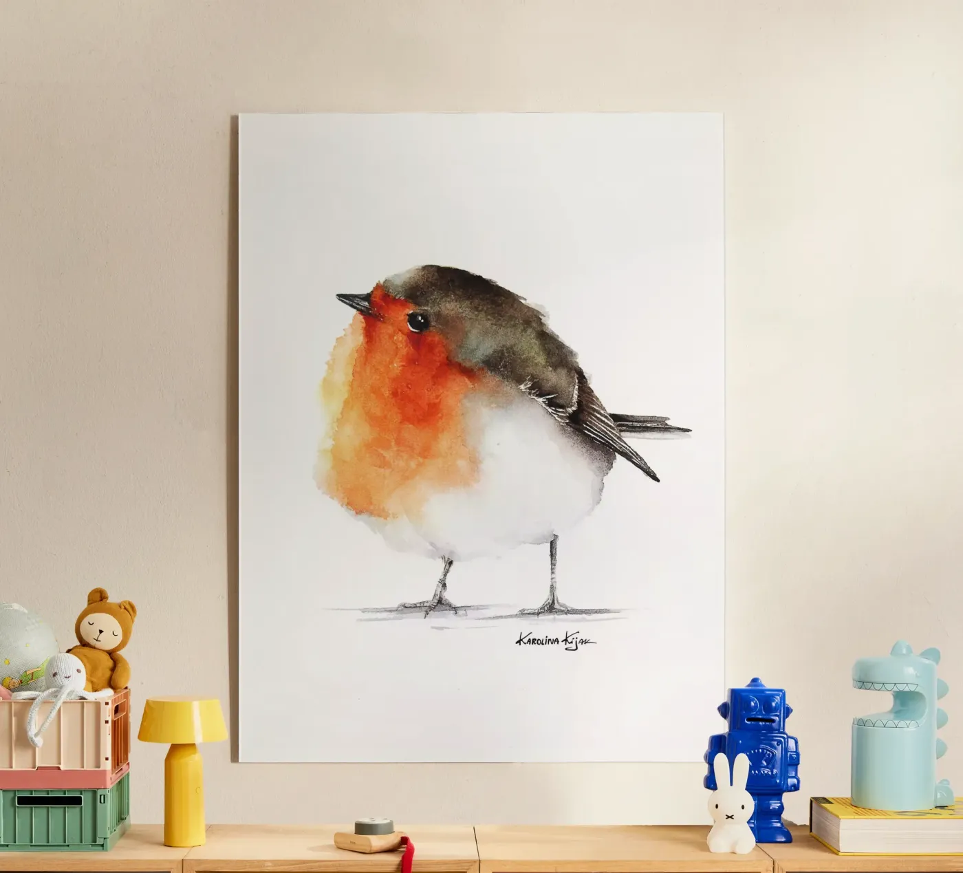 Robin bird plexiglas de Karolina Kijak