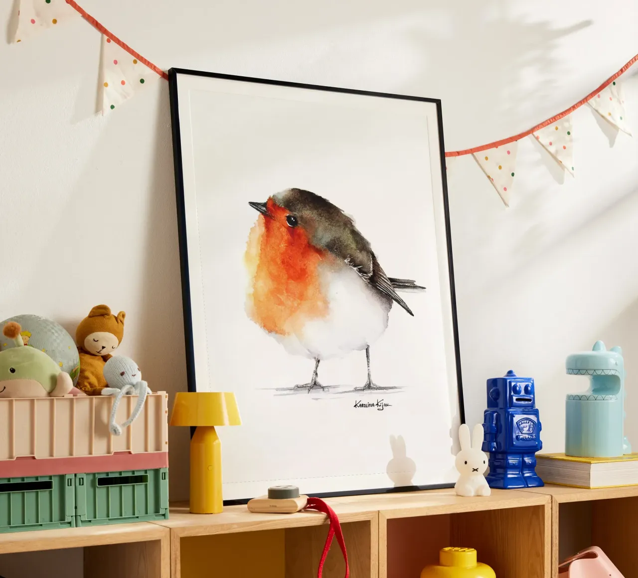 Robin bird poster van Karolina Kijak