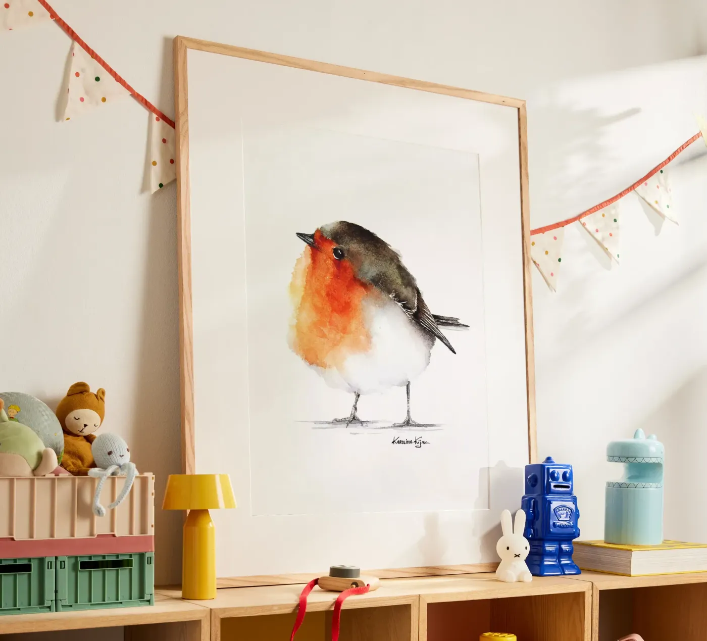 Robin bird poster van Karolina Kijak
