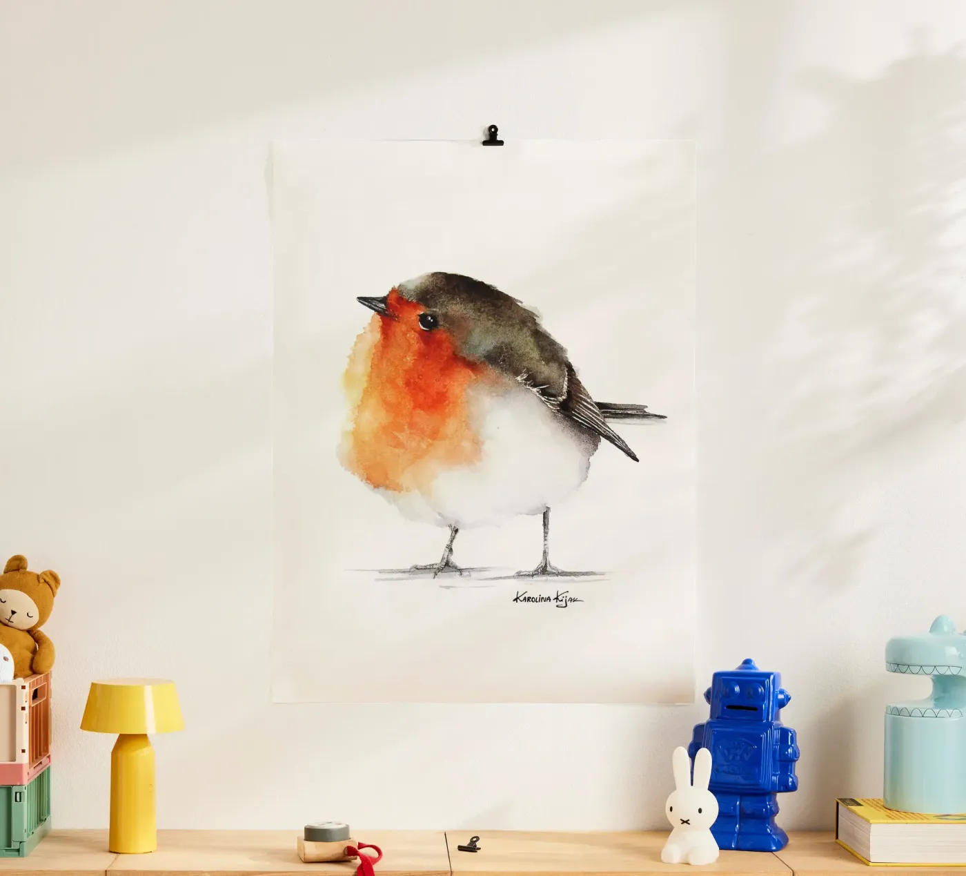 Robin bird poster van Karolina Kijak