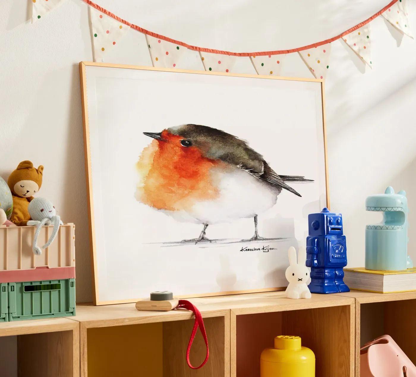 Robin bird poster van Karolina Kijak