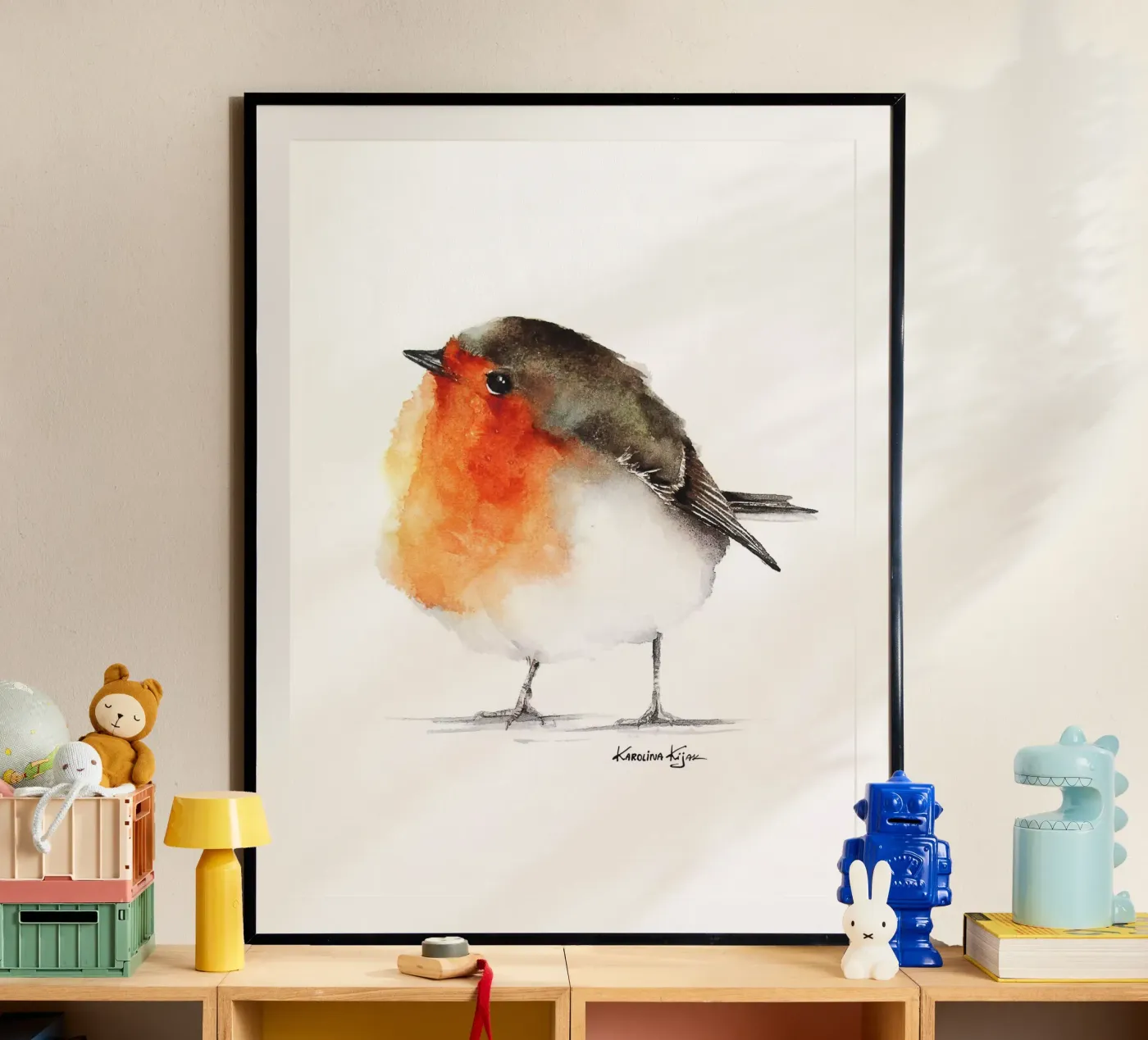 Robin bird poster van Karolina Kijak