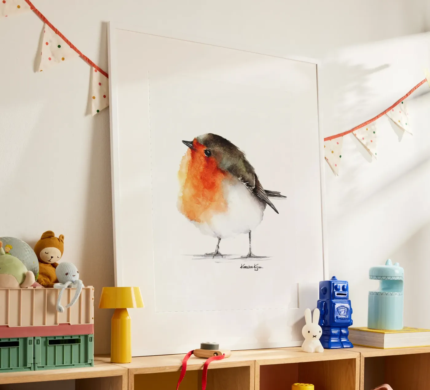 Robin bird poster van Karolina Kijak