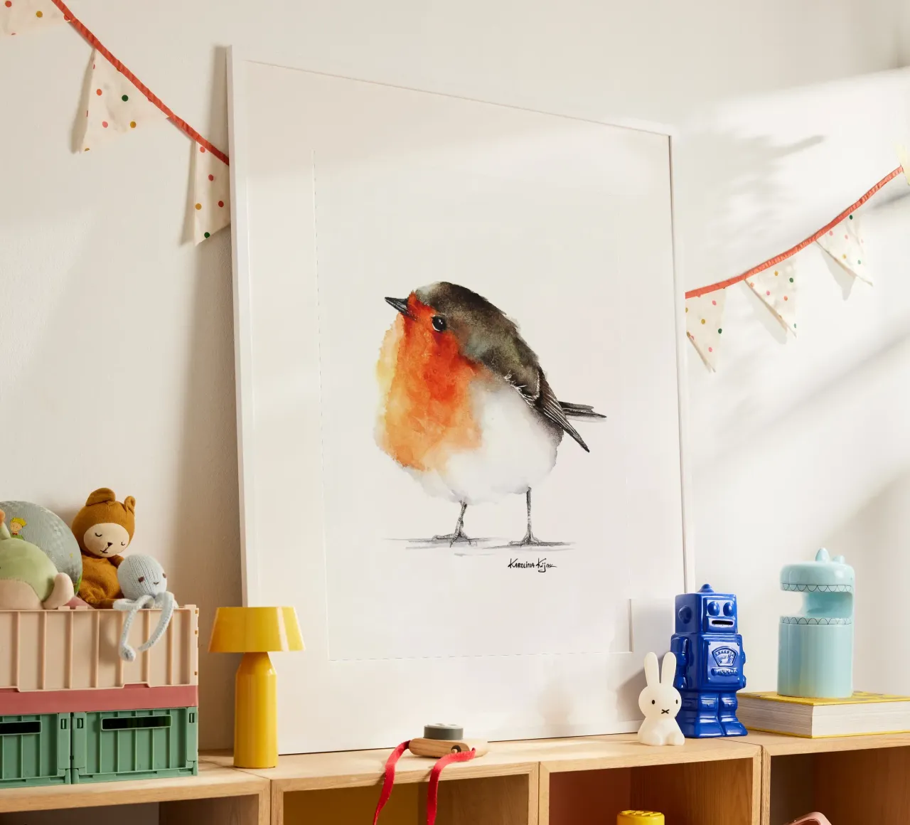 Robin bird poster van Karolina Kijak