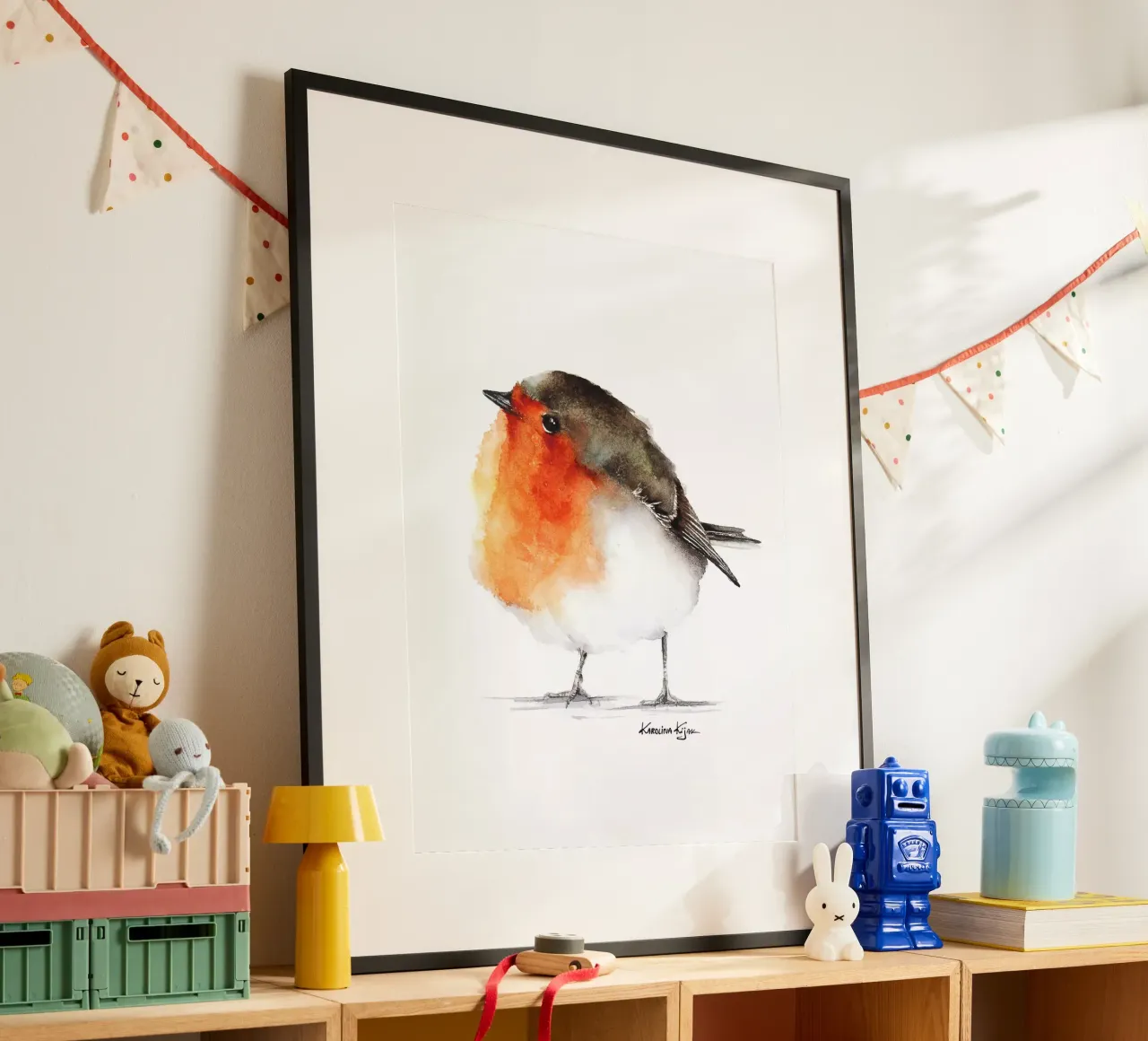 Robin bird poster van Karolina Kijak
