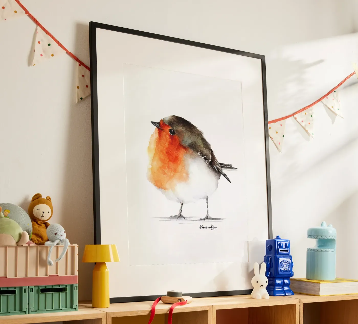 Robin bird poster van Karolina Kijak