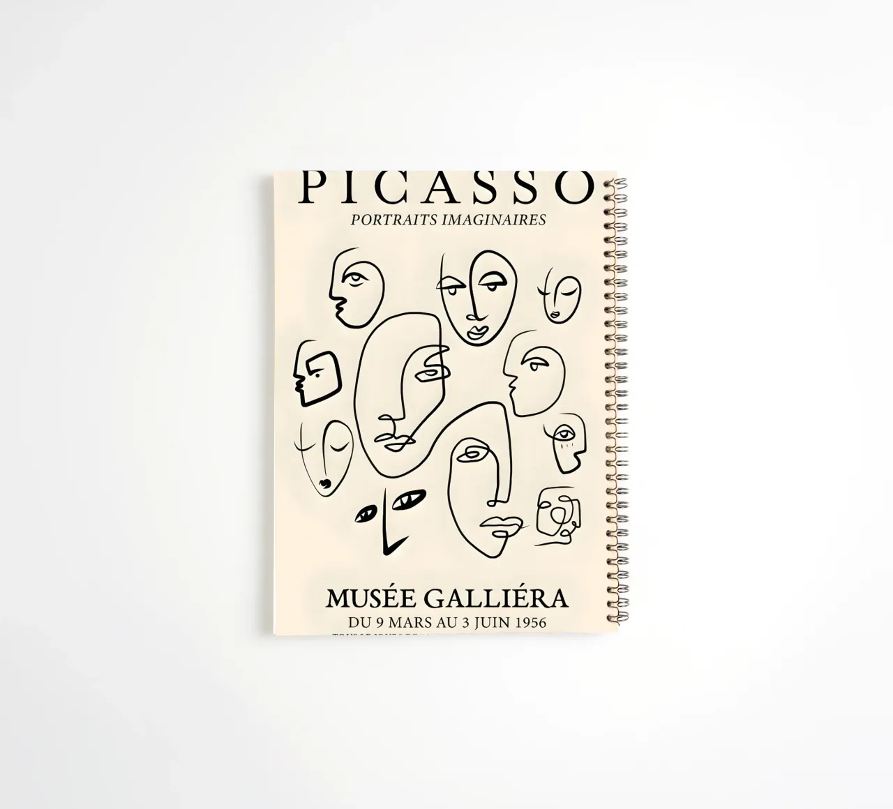 Picasso Imaginary Portraits Paris Exhibition Poster spiral notebook by homdeco