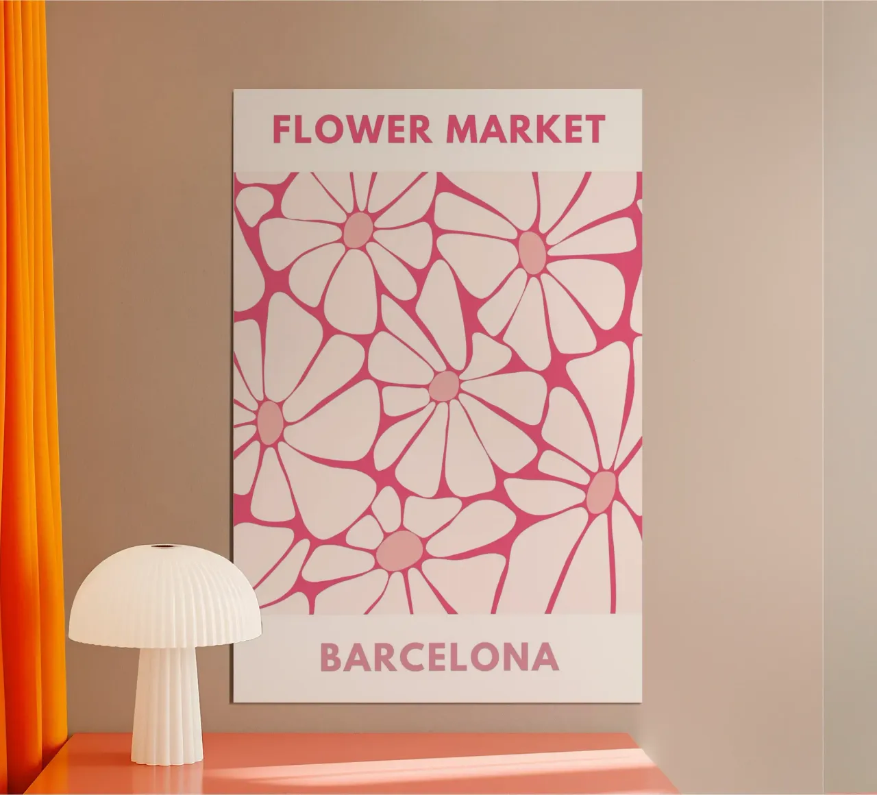 Mercato dei fiori di Barcellona Stampa floreale retrò poster da homdeco
