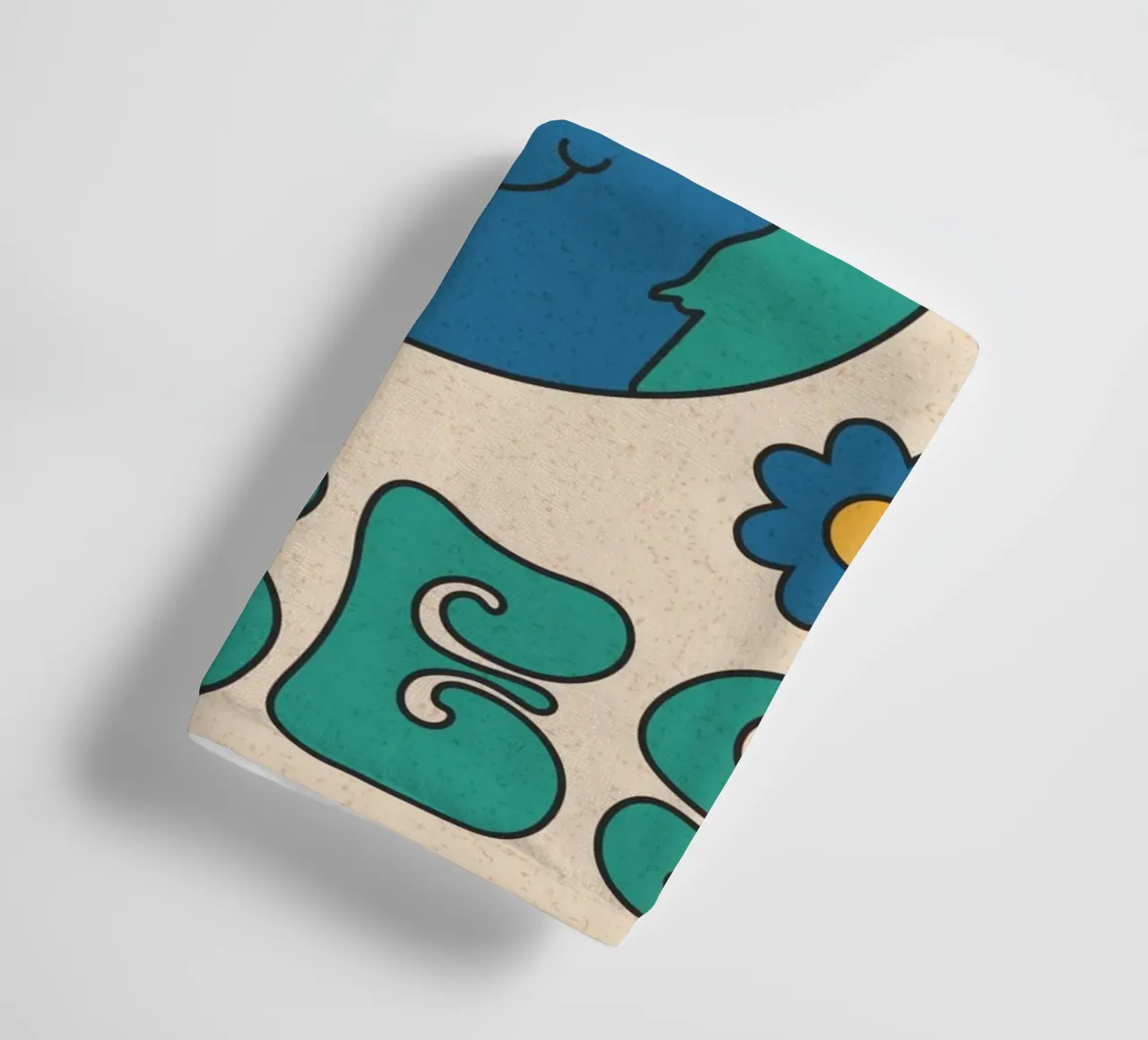 Groovy Good Vibes Aarde Dag Retro Kunstdruk badhanddoek van homdeco