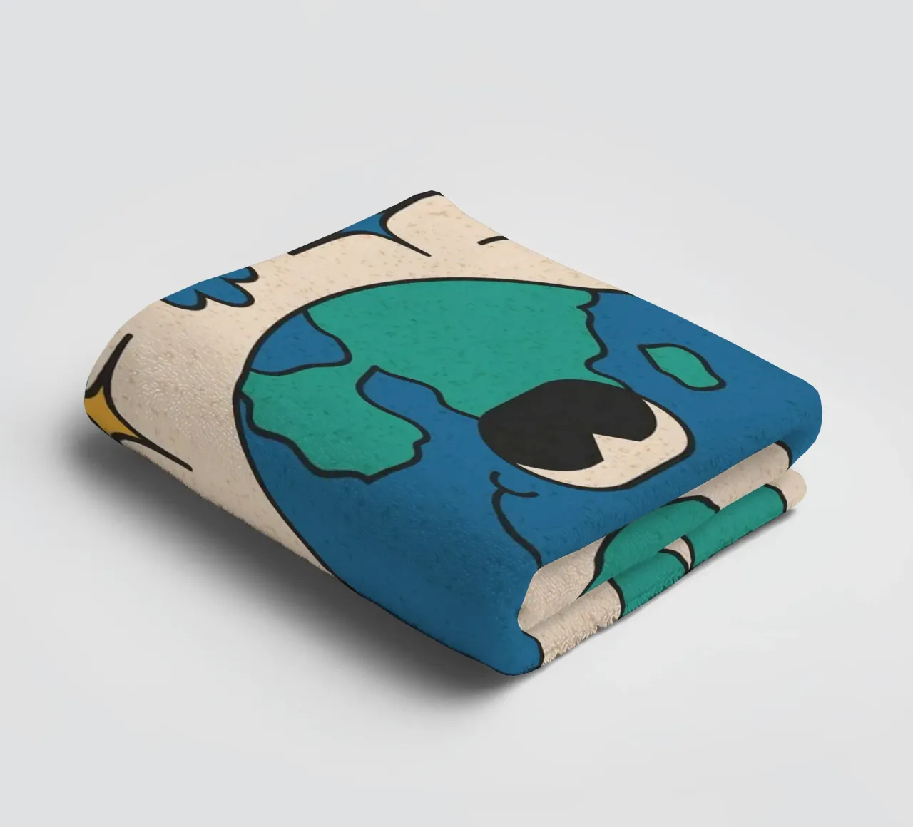 Groovy Good Vibes Aarde Dag Retro Kunstdruk badhanddoek van homdeco