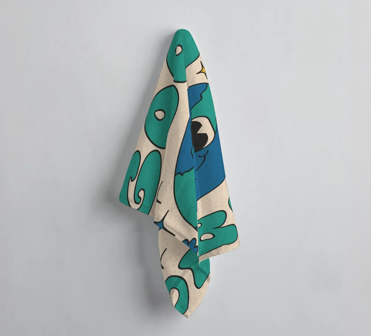 Groovy Good Vibes Aarde Dag Retro Kunstdruk badhanddoek van homdeco