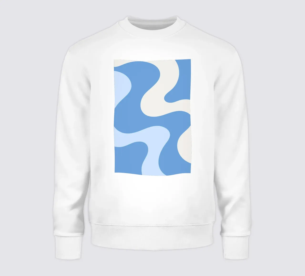 Retro Wervelingen Blauw & Crème Abstract - Golvend Esthetisch sweatshirt van homdeco