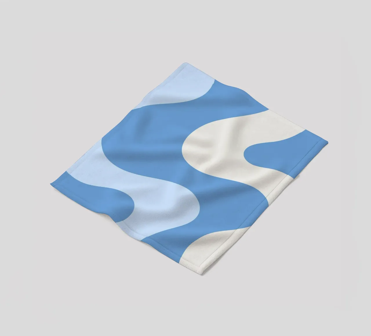 Retro Wervelingen Blauw & Crème Abstract - Golvend Esthetisch fleecedeken van homdeco
