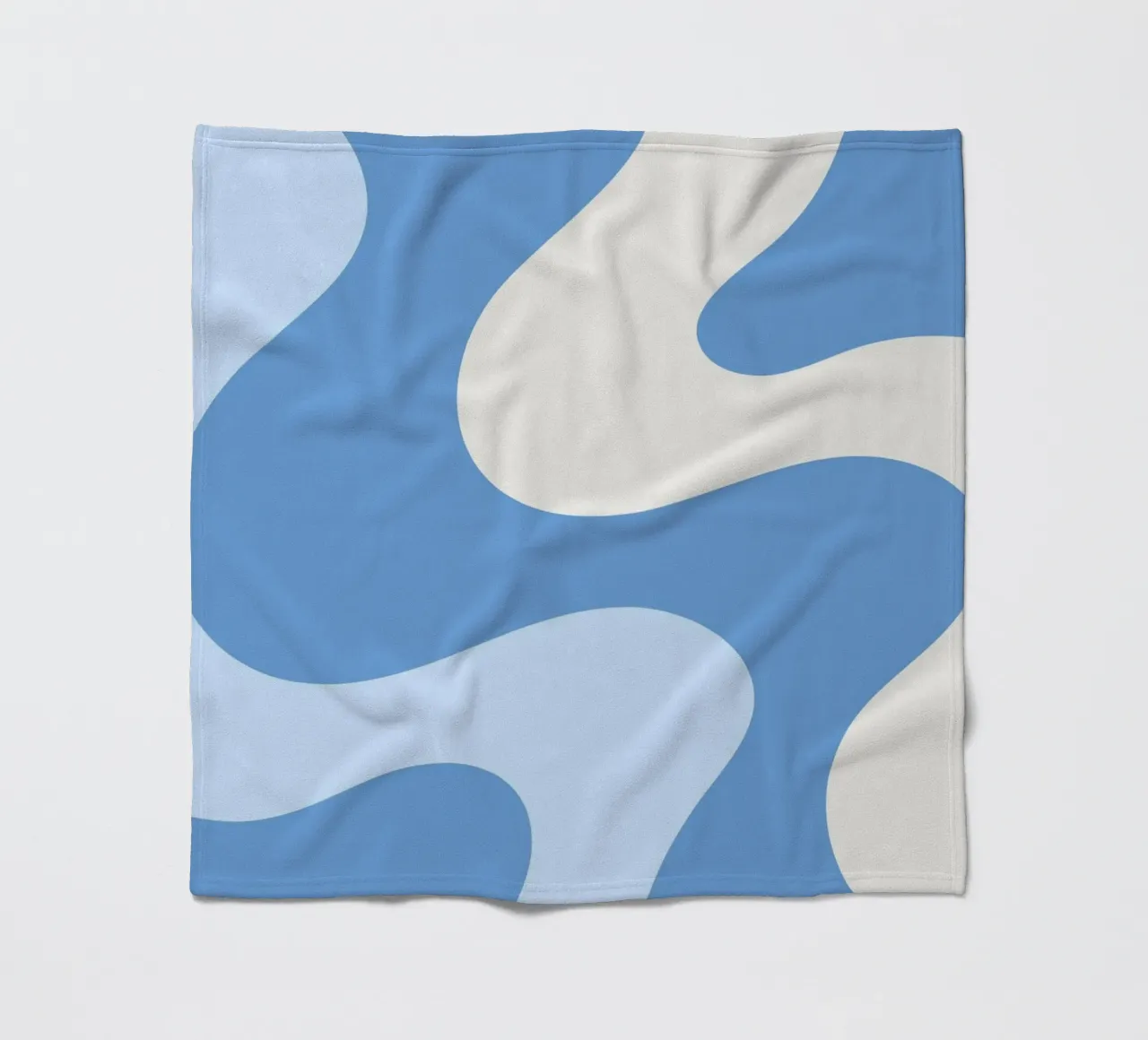 Retro Wervelingen Blauw & Crème Abstract - Golvend Esthetisch fleecedeken van homdeco