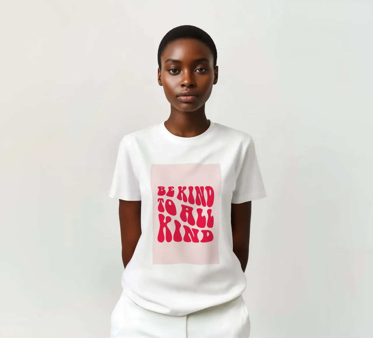 "Be Kind To All Kind" Retro Quote - Groovy Message Art T-Shirt von homdeco
