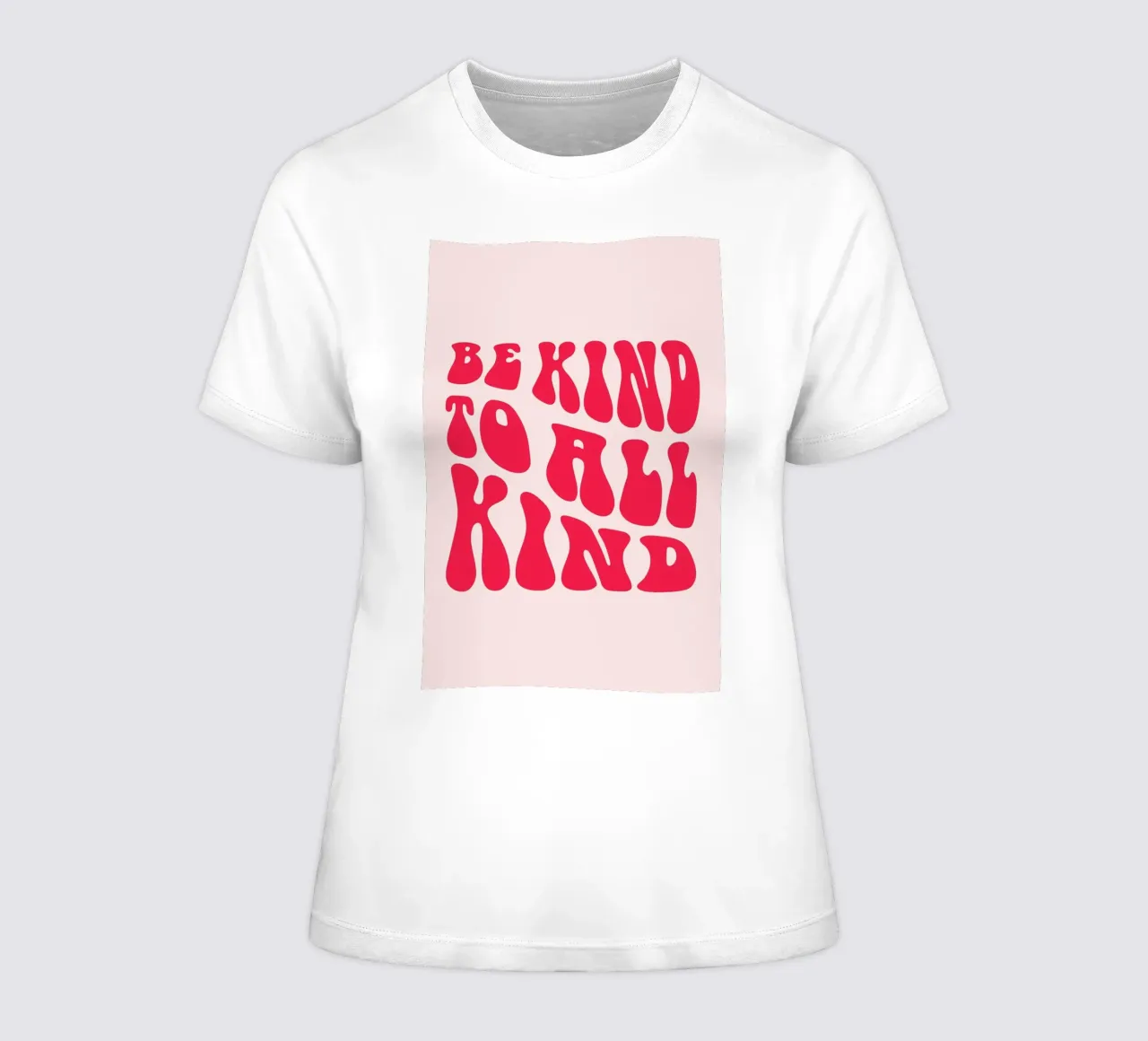 "Be Kind To All Kind" Citation rétro - Groovy Message Art t-shirt ajusté pour femmes de homdeco