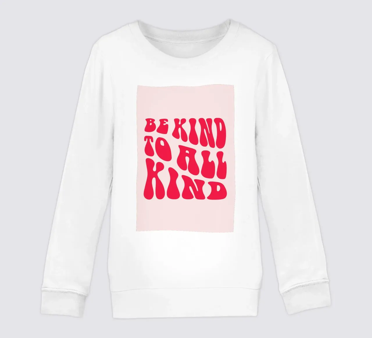 Citazione retrò "Be Kind To All Kind" - Messaggio d'arte groovy felpa bambino da homdeco