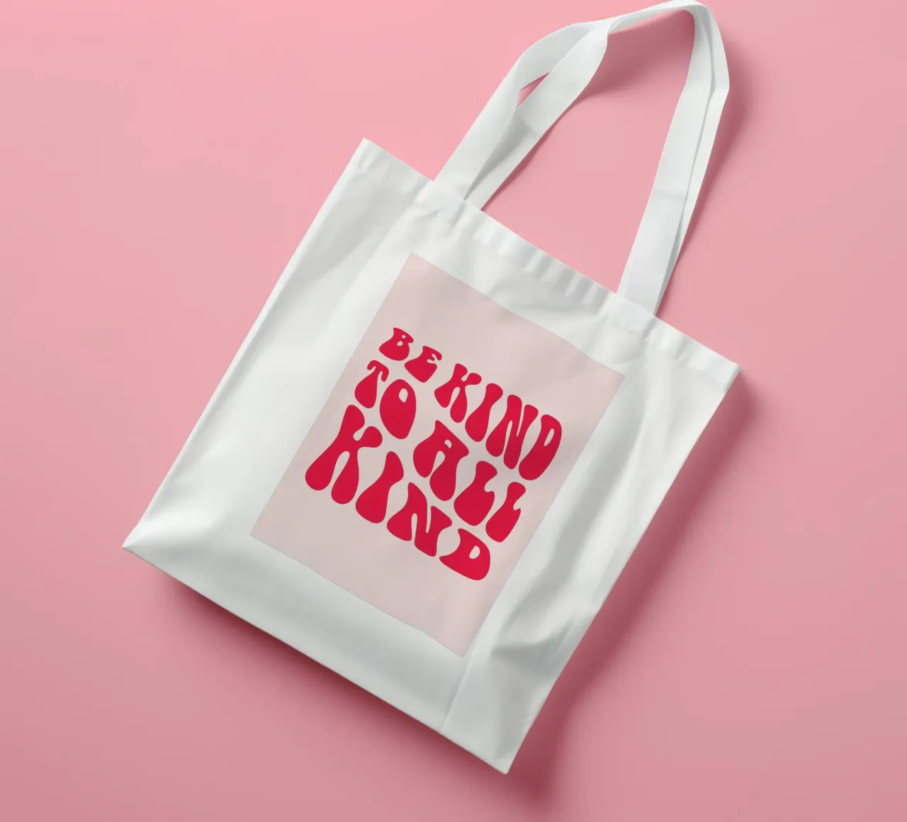 "Be Kind To All Kind" Retro Quote - Groovy Message Art Jutebeutel von homdeco