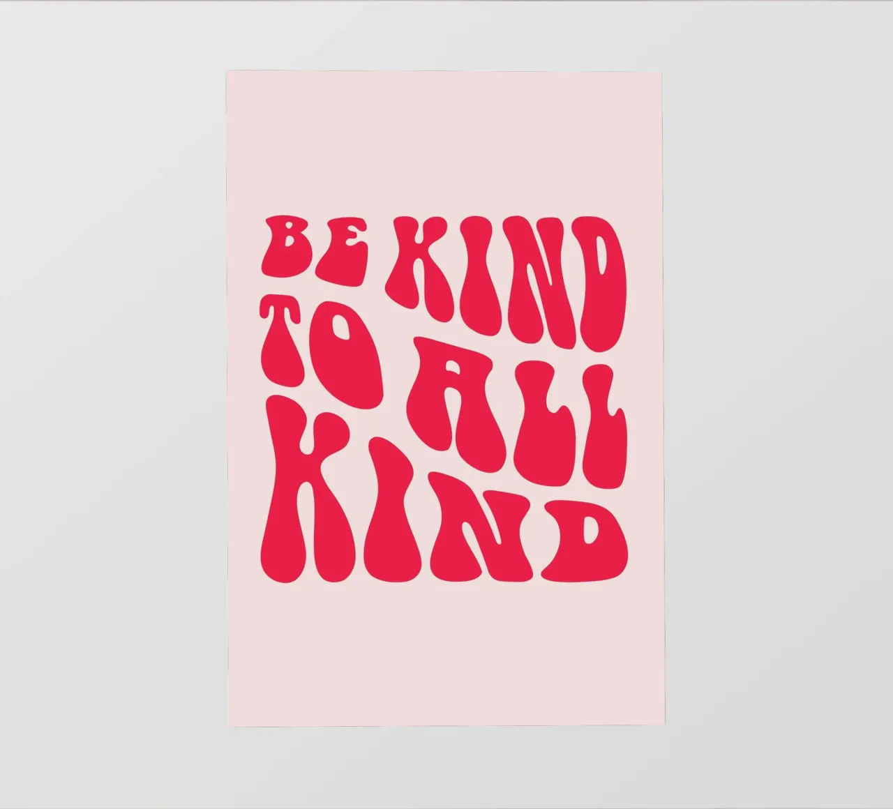 "Be Kind To All Kind" Citation rétro - Groovy Message Art bâche pvc de homdeco