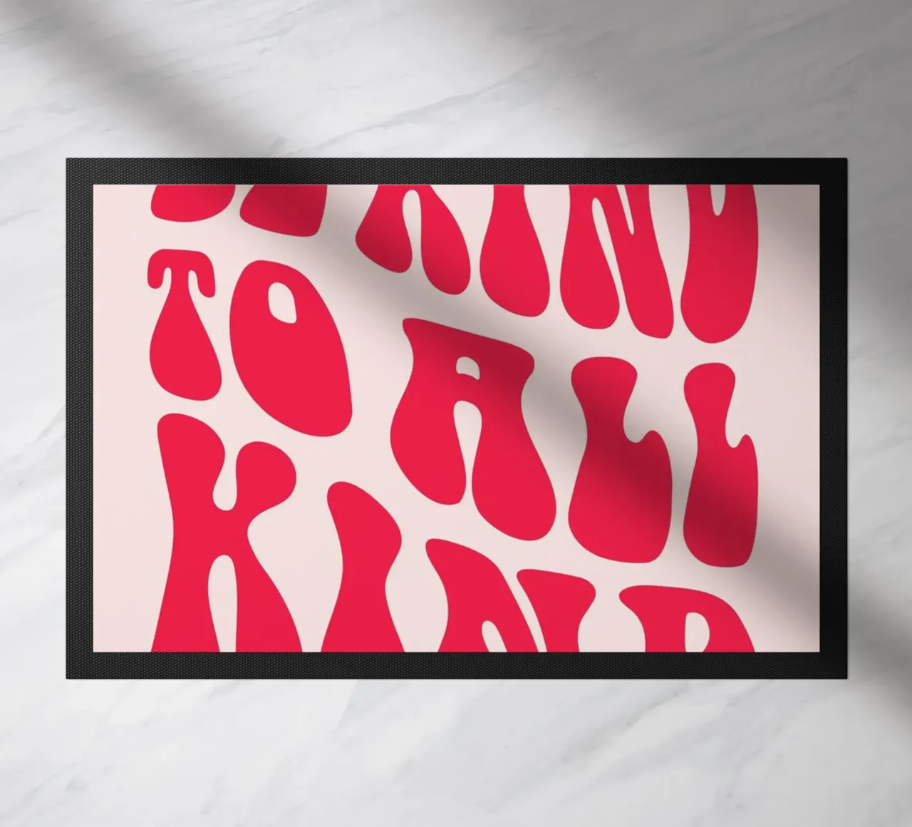 "Be Kind To All Kind" Citation rétro - Groovy Message Art paillasson de homdeco