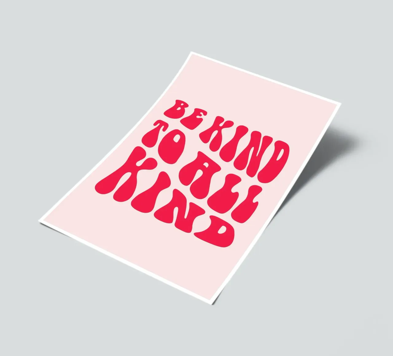 "Be Kind To All Kind" Retro Quote - Groovy Message Art Stickerbogen von homdeco