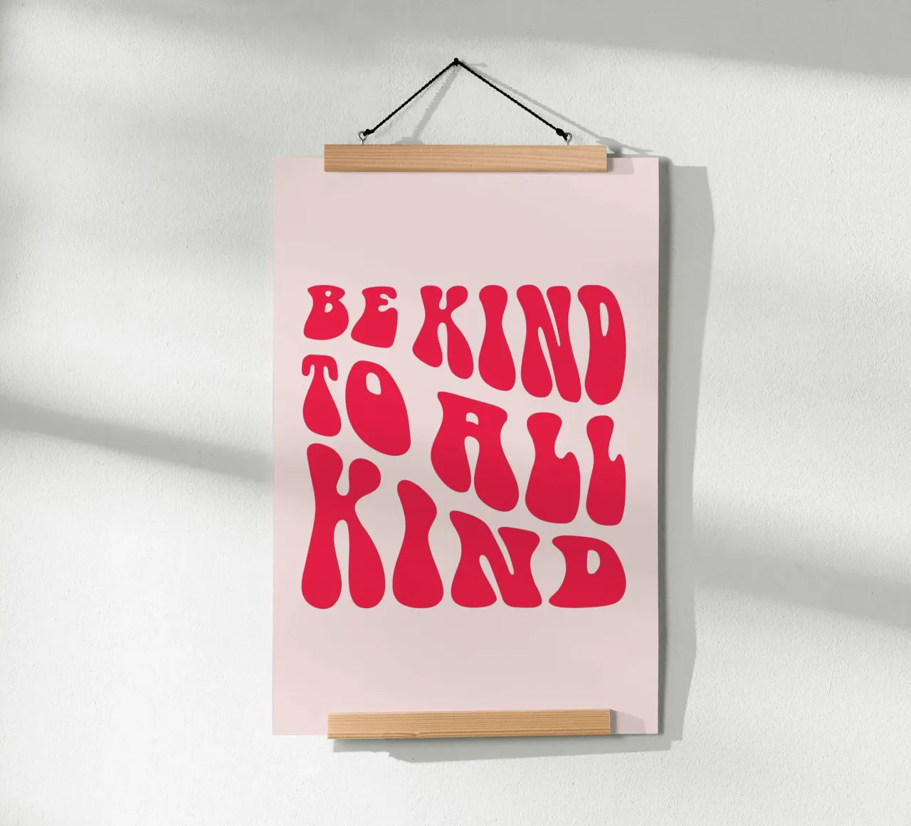 "Be Kind To All Kind" Retro Quote - Groovy Message Art Hahnemühle von homdeco