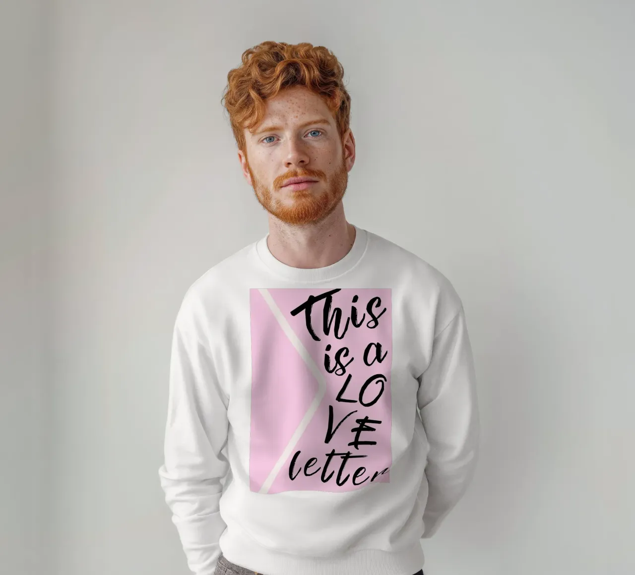 "Questa è una lettera d'amore" - Scrittura rosa e nera felpa da homdeco