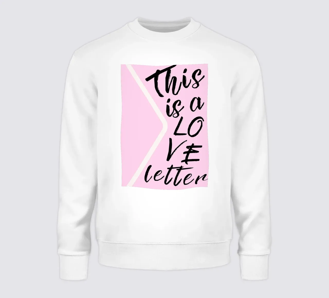 "Questa è una lettera d'amore" - Scrittura rosa e nera felpa da homdeco