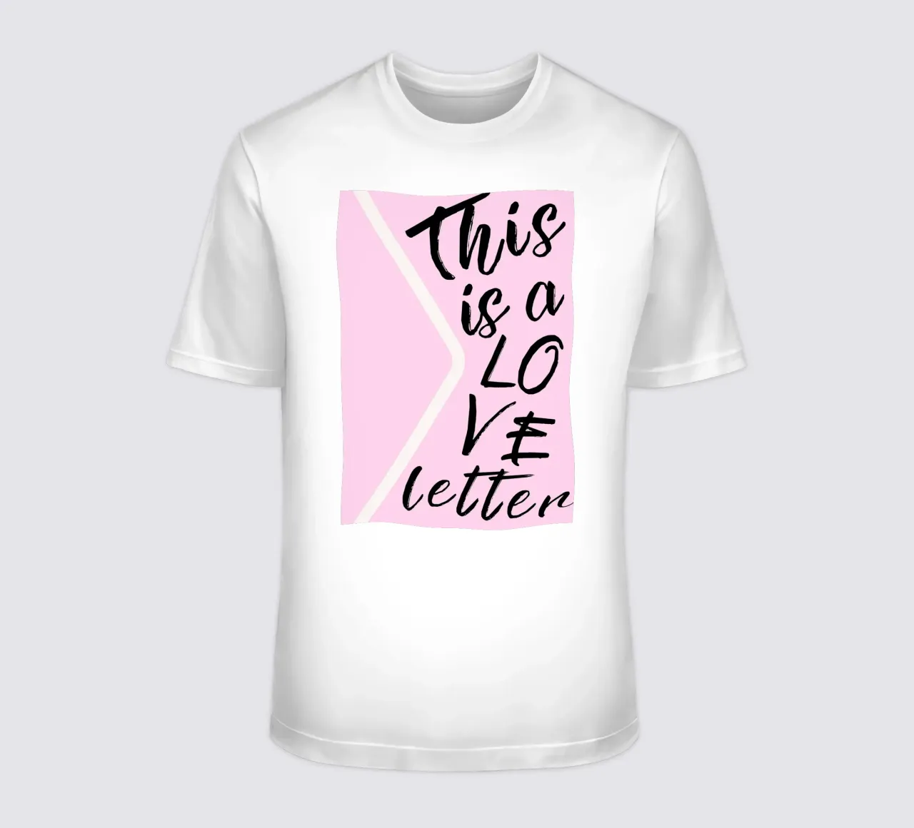 "Questa è una lettera d'amore" - Scrittura rosa e nera t-shirt da homdeco