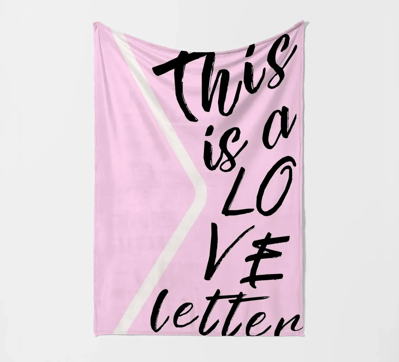 "Questa è una lettera d'amore" - Scrittura rosa e nera coperta in pile da homdeco