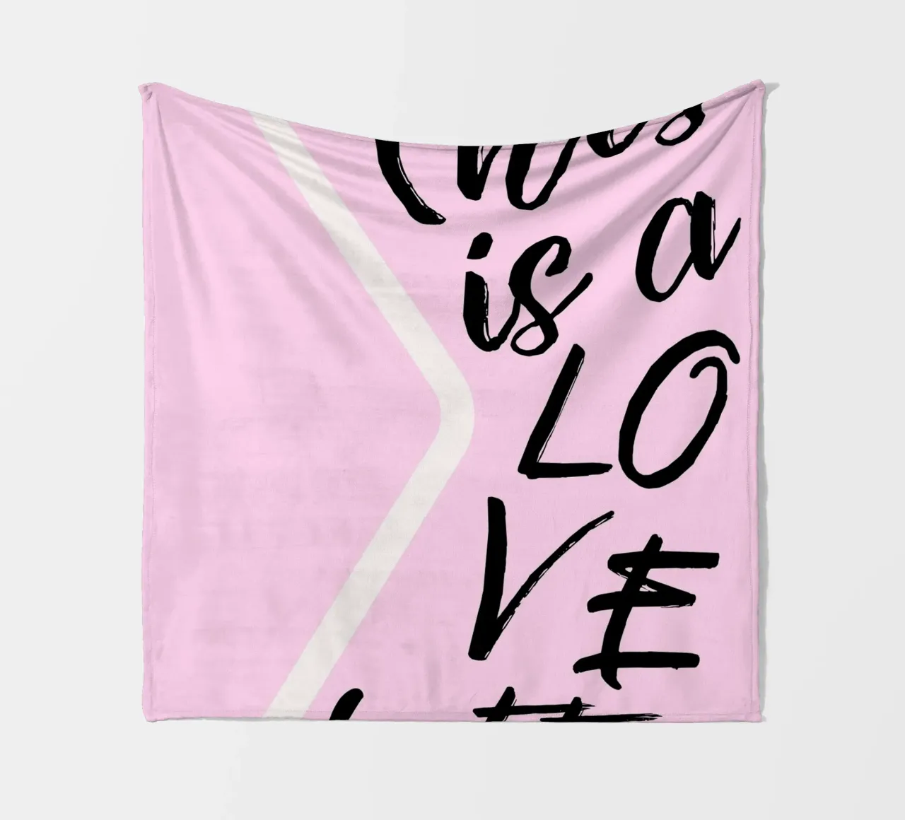 "Questa è una lettera d'amore" - Scrittura rosa e nera coperta in pile da homdeco