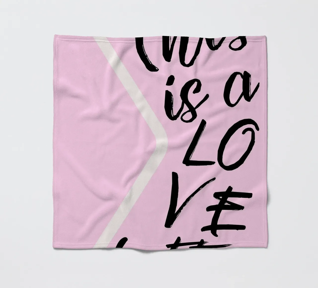 "Questa è una lettera d'amore" - Scrittura rosa e nera coperta in pile da homdeco