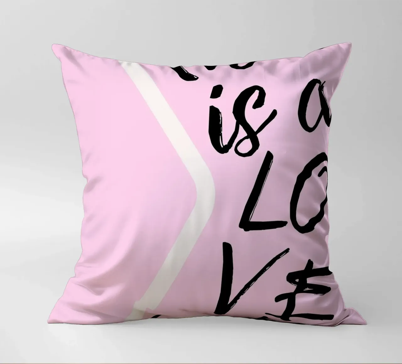 "Questa è una lettera d'amore" - Scrittura rosa e nera cuscino da homdeco